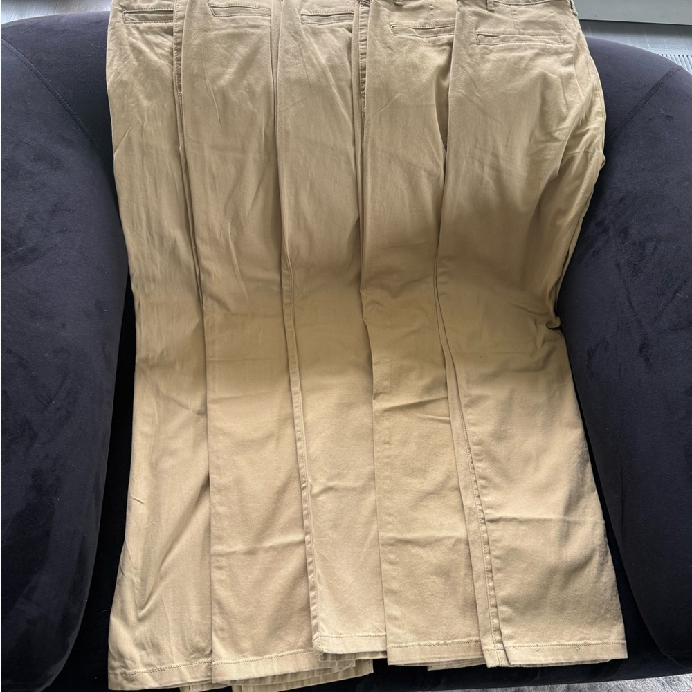 Boys Uniform Stretch Relaxed Chino Pants - Tan